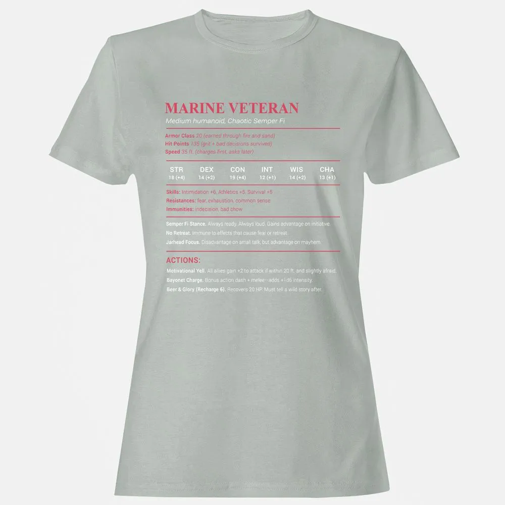 Marine Veteran Women's T-Shirt - Ash - 2