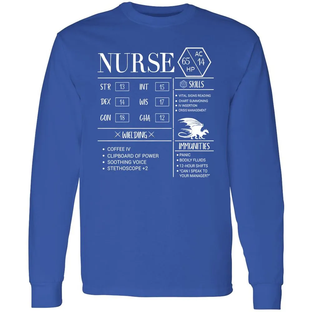 Nurse New Long Sleeve T-Shirt - Royal - 8