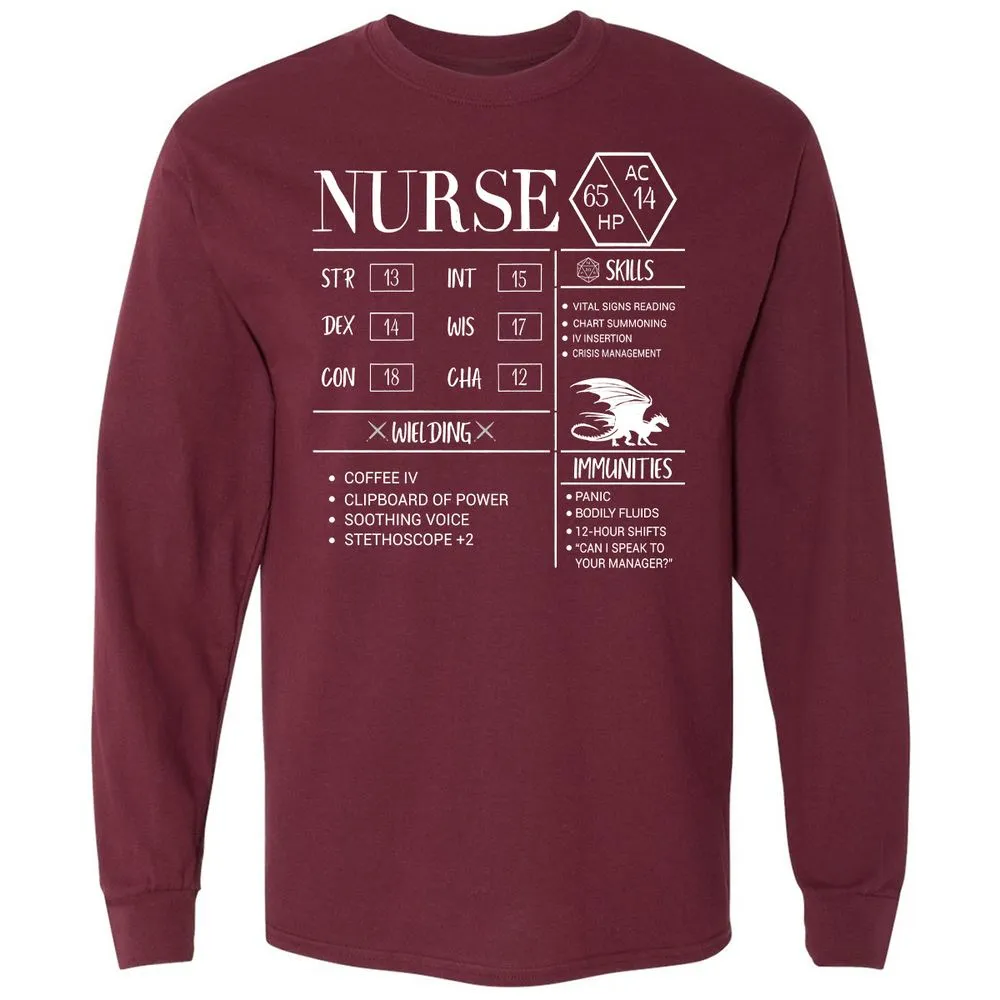 Nurse New Long Sleeve T-Shirt - Maroon - 11