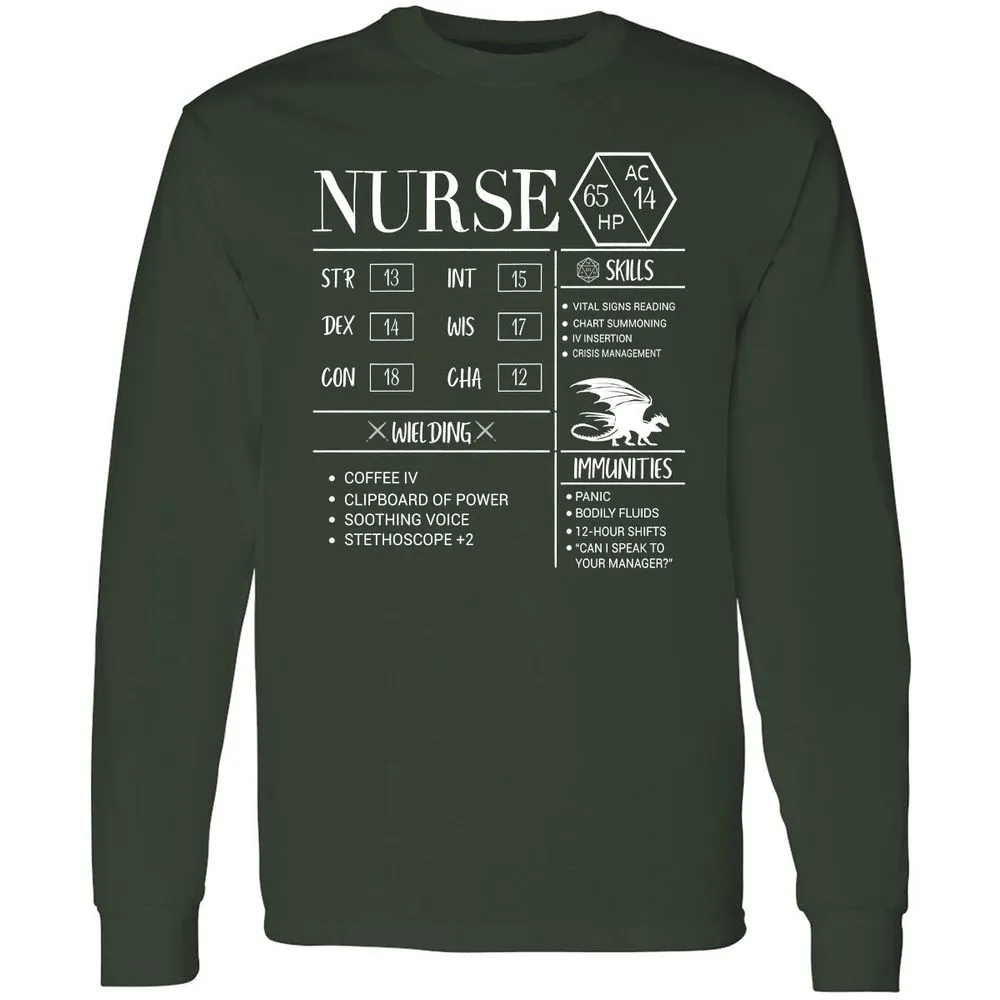 Nurse New Long Sleeve T-Shirt - Forest Green - 4