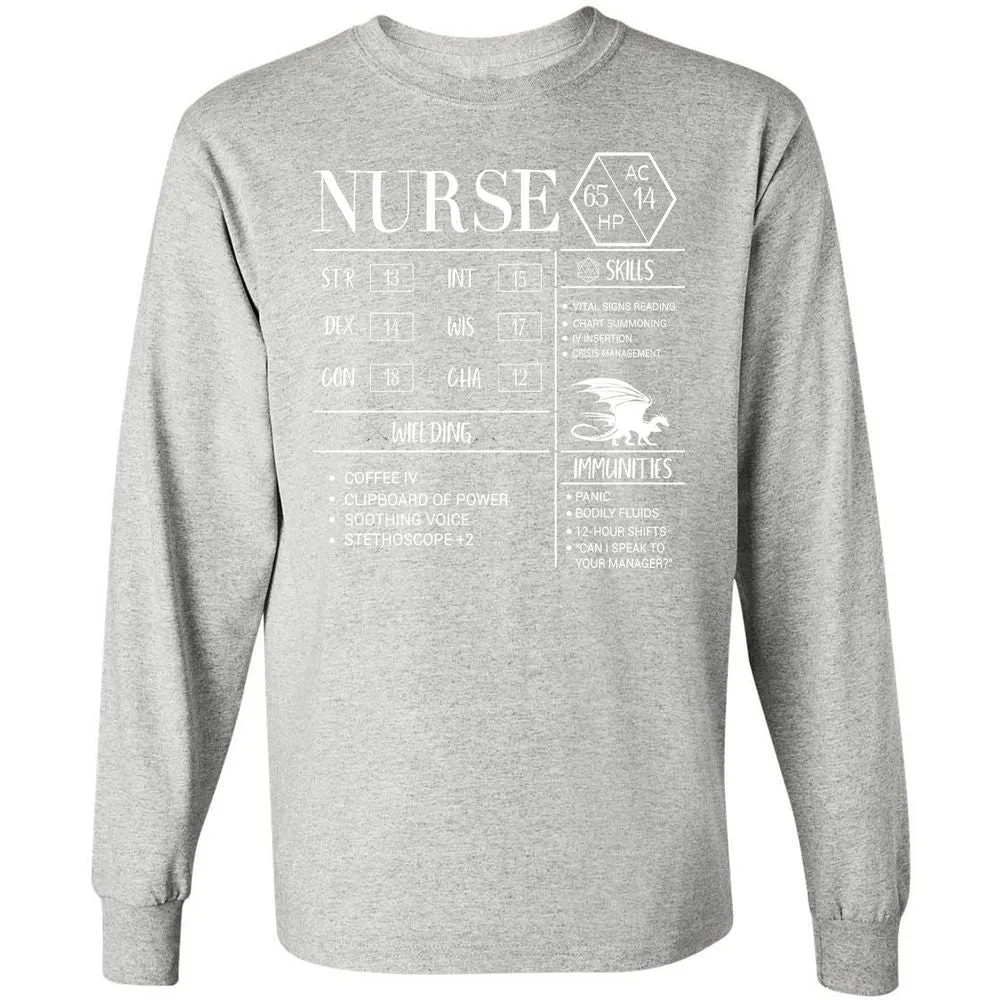 Nurse New Long Sleeve T-Shirt - Ash - 7