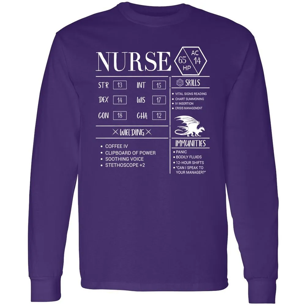 Nurse New Long Sleeve T-Shirt - Purple - 13