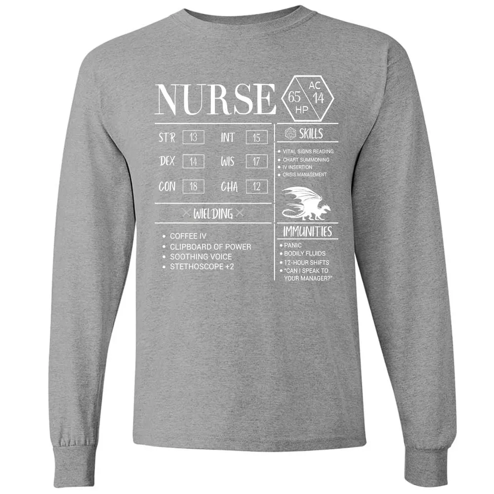 Nurse New Long Sleeve T-Shirt - Graphite Heather - 6