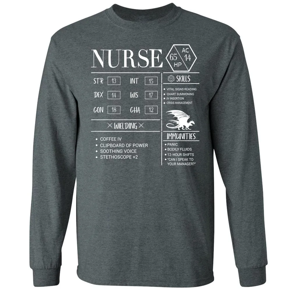 Nurse New Long Sleeve T-Shirt - Dark Heather - 15