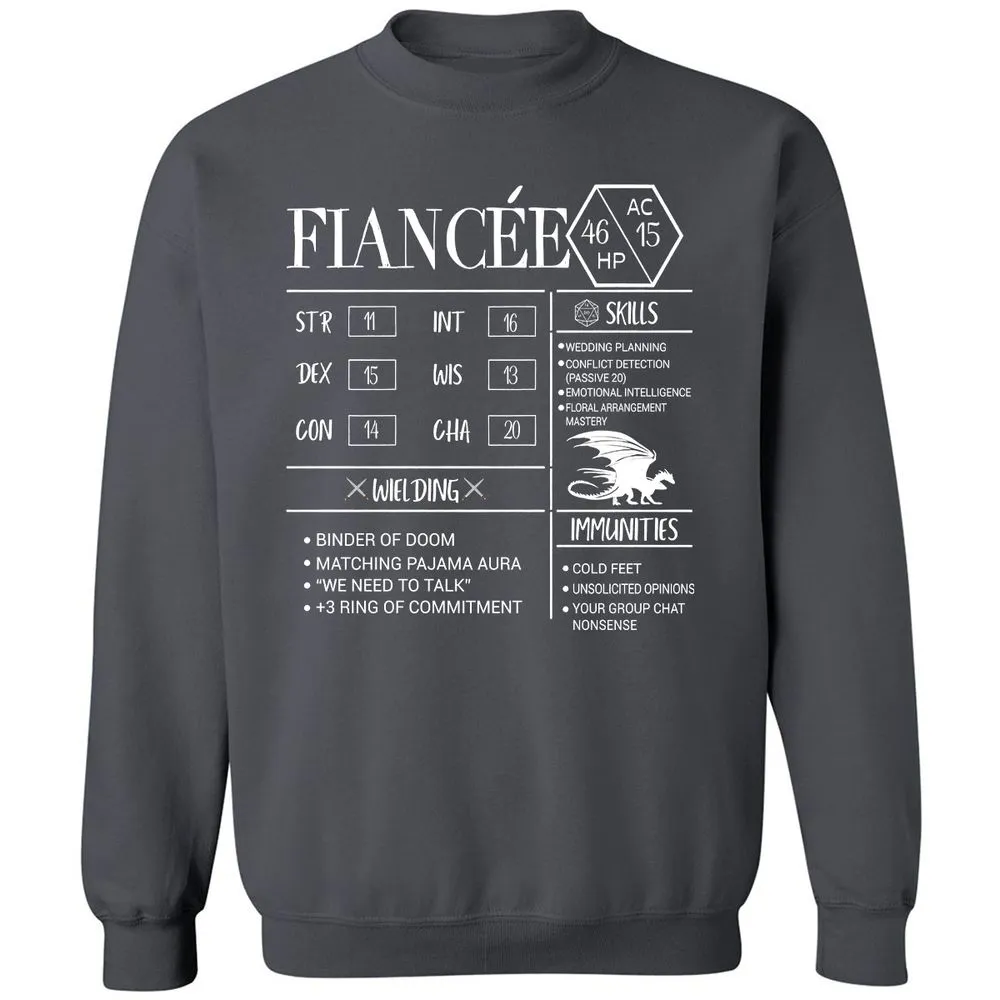 Fiancee Stats Classic Unisex Sweatshirt - Charcoal - 7