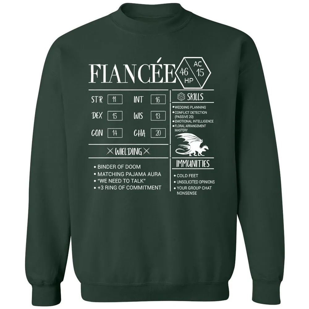 Fiancee Stats Classic Unisex Sweatshirt - Forest Green - 4