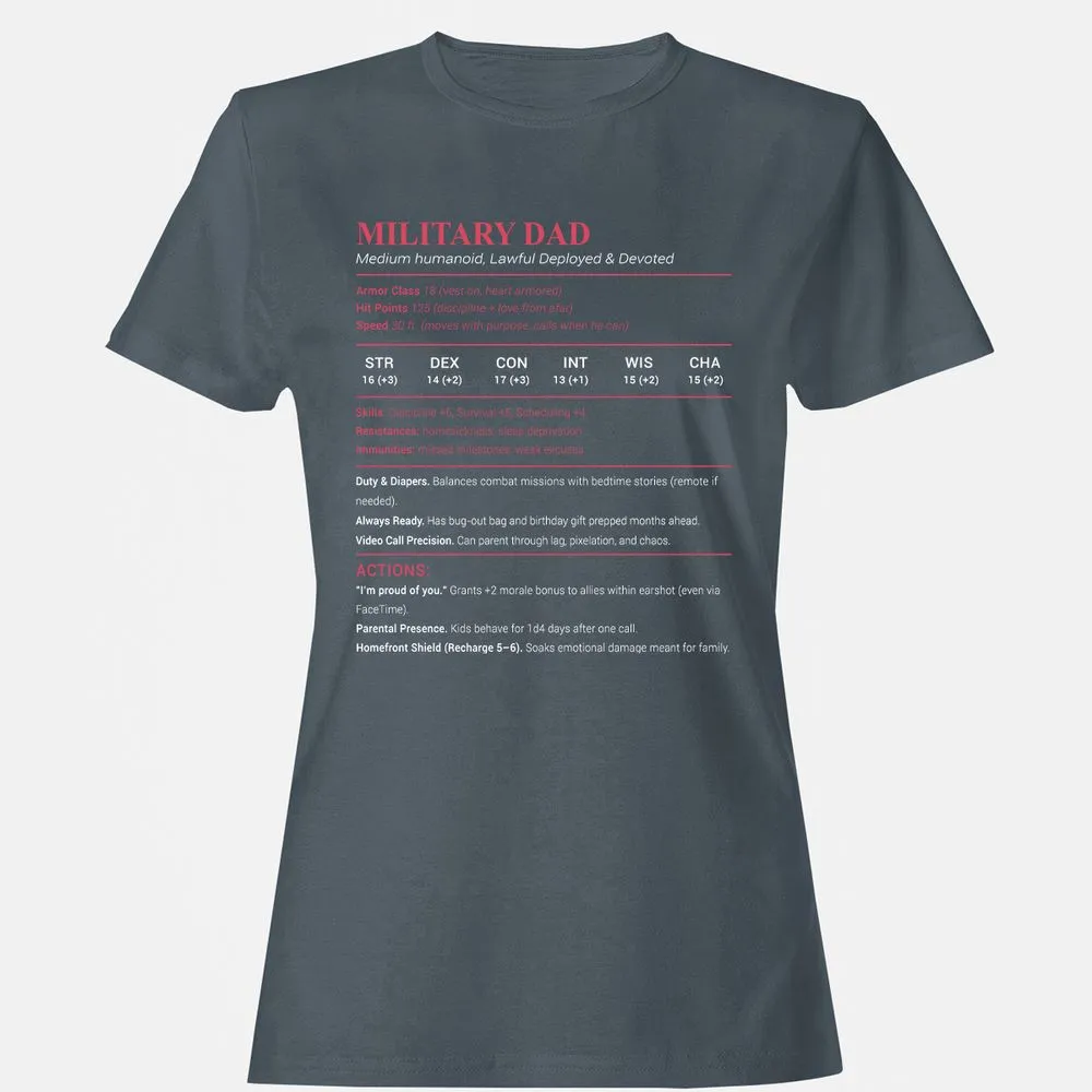 Military Dad Women's T-Shirt - Charcoal - 3