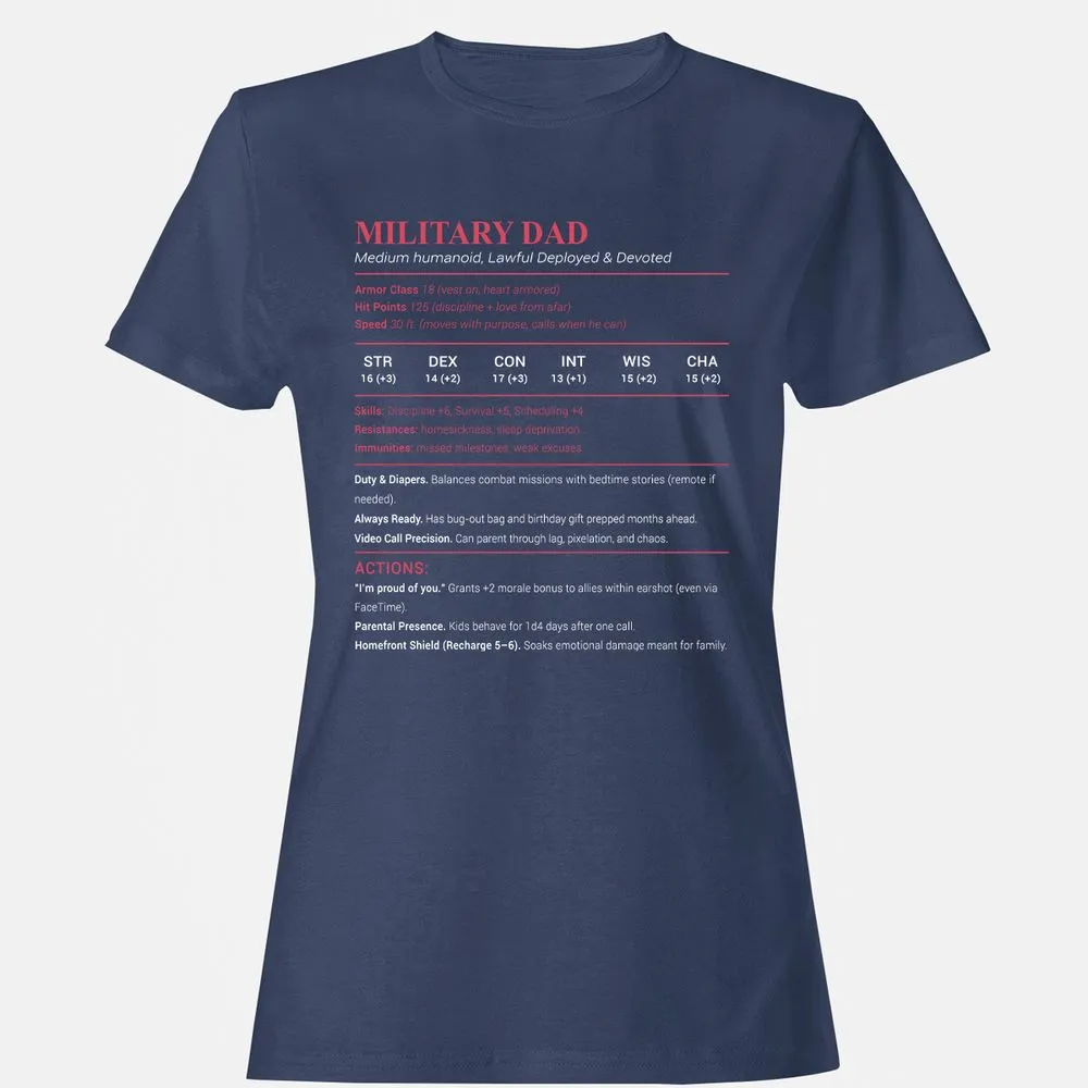 Military Dad Women's T-Shirt - Navy - 10