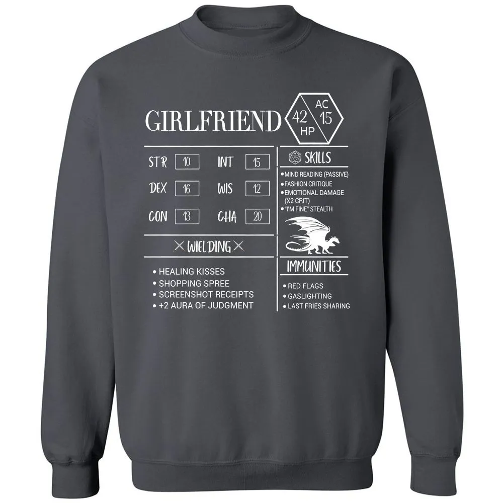 Girlfriend Stats Classic Unisex Sweatshirt - Charcoal - 7
