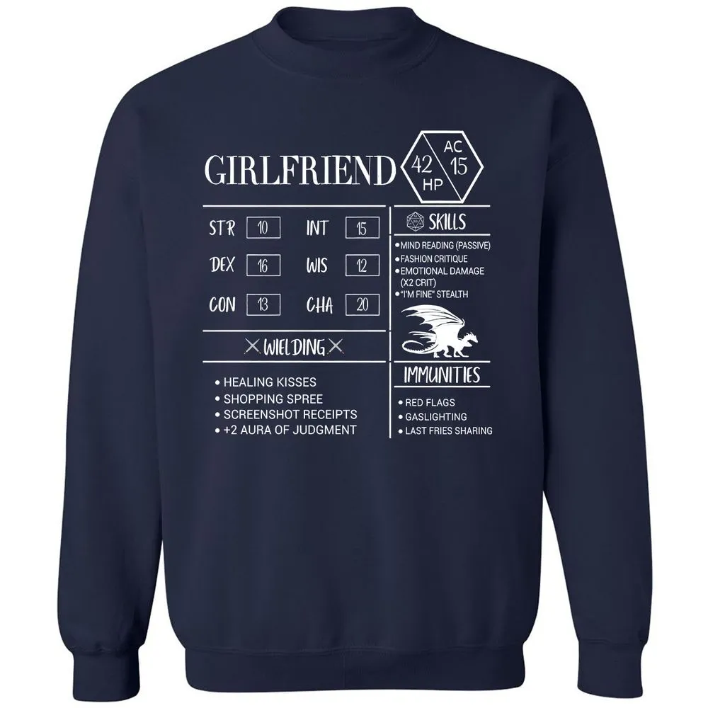 Girlfriend Stats Classic Unisex Sweatshirt - Navy - 2