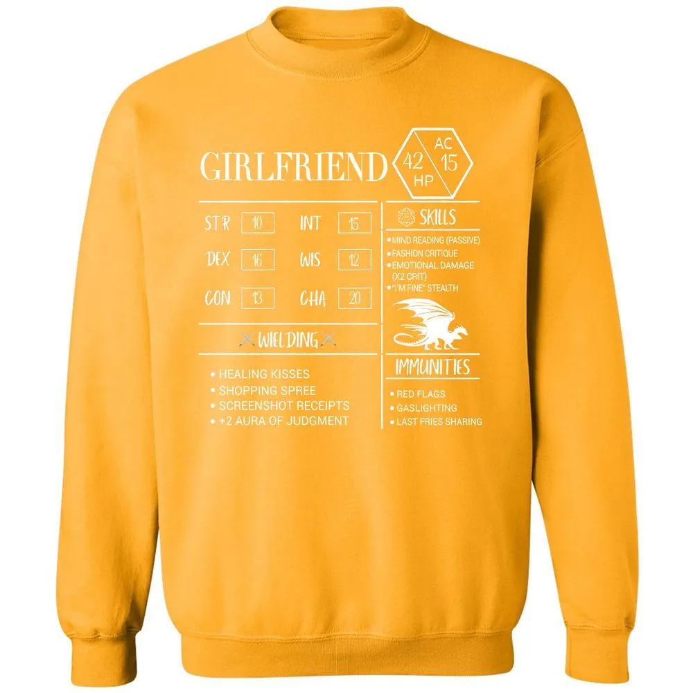 Girlfriend Stats Classic Unisex Sweatshirt - Gold - 11