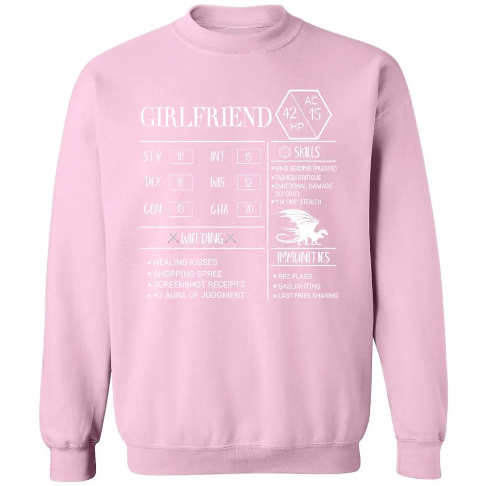 Girlfriend Stats Classic Unisex Sweatshirt - Light Pink - 3