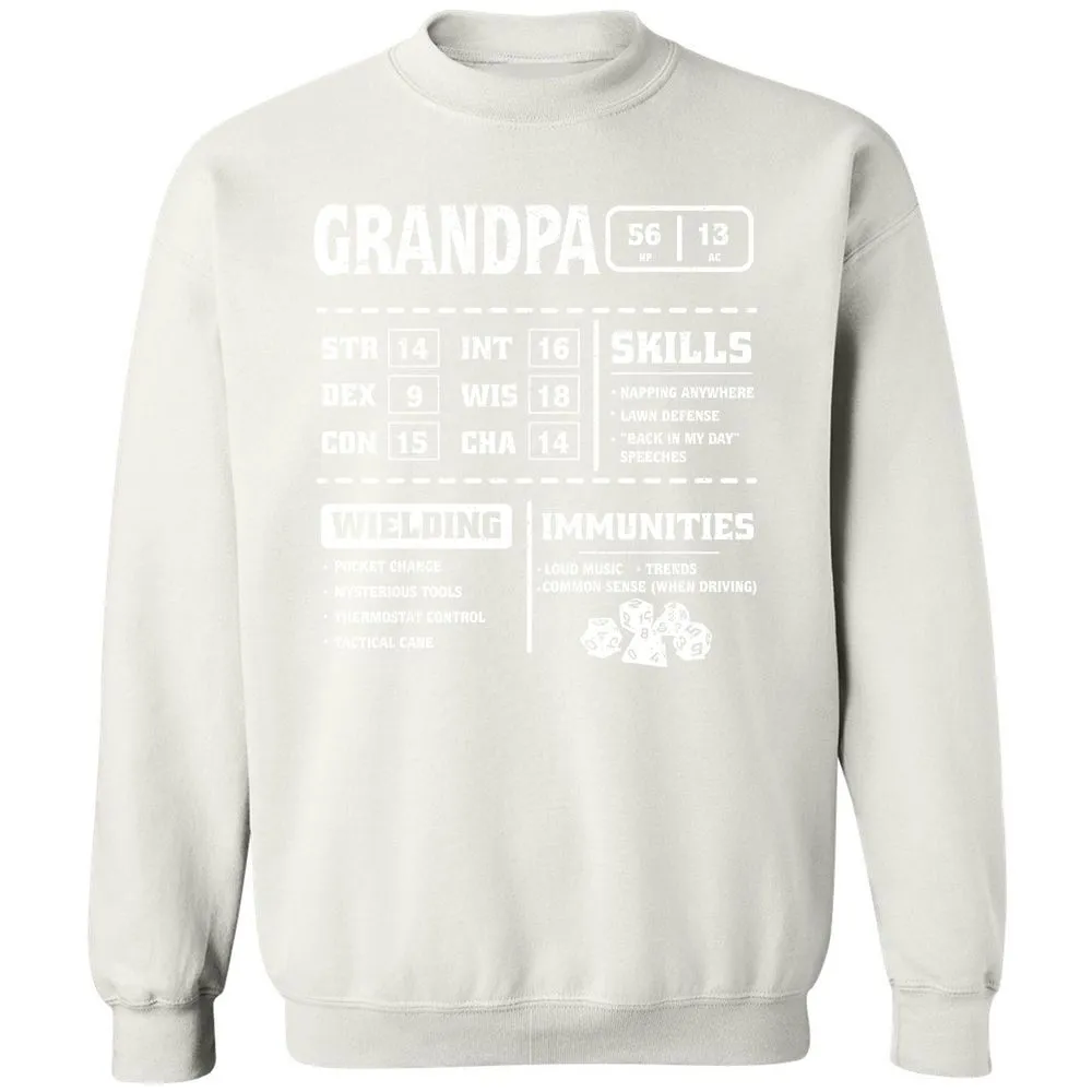 Grandpa Stats 2 Classic Unisex Sweatshirt - White - 12