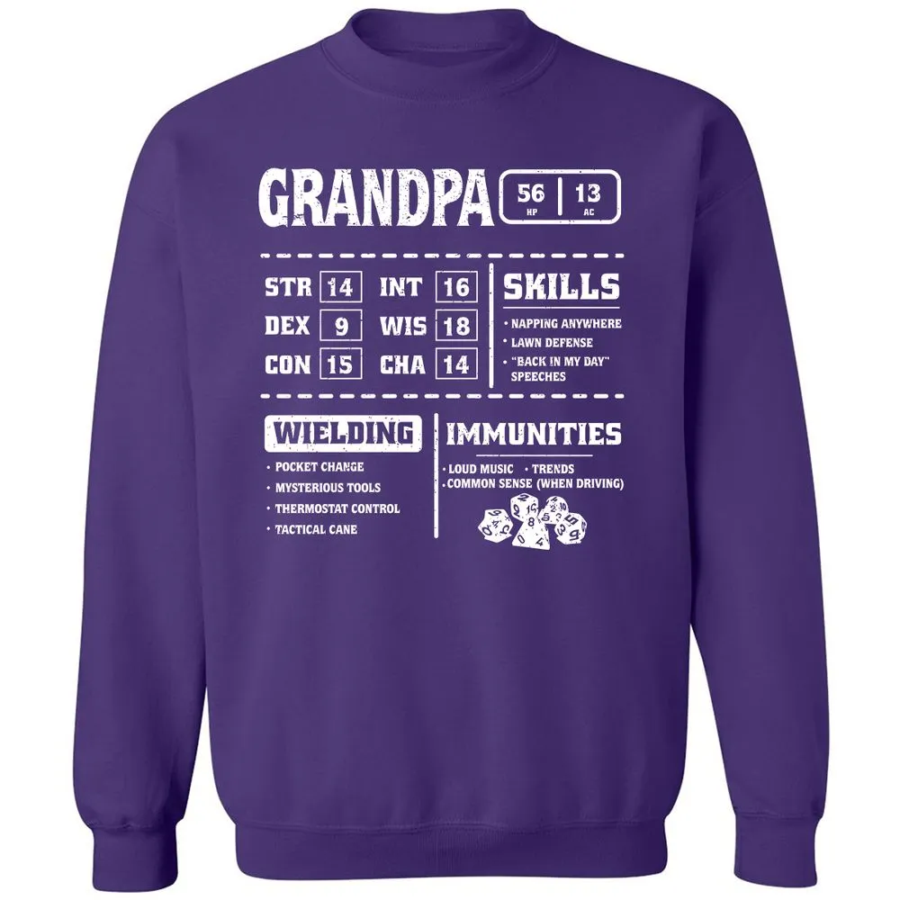 Grandpa Stats 2 Classic Unisex Sweatshirt - Purple - 6