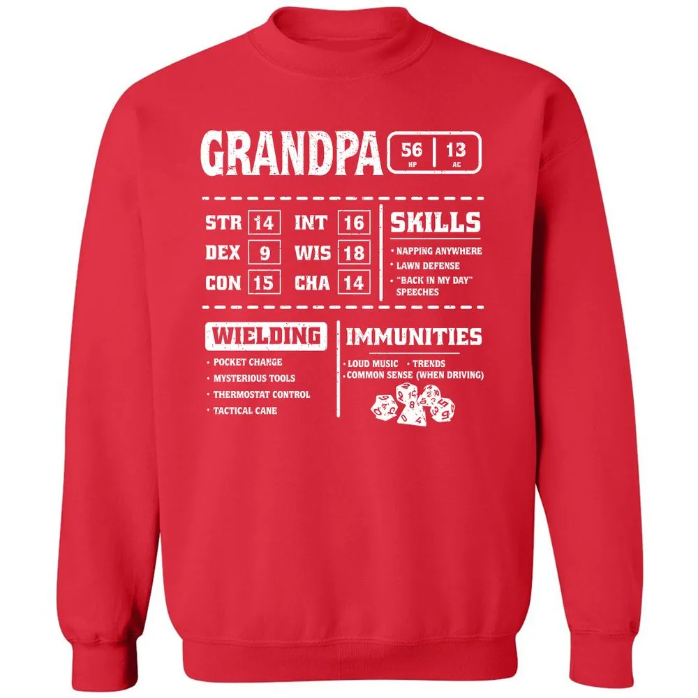 Grandpa Stats 2 Classic Unisex Sweatshirt - Red - 5