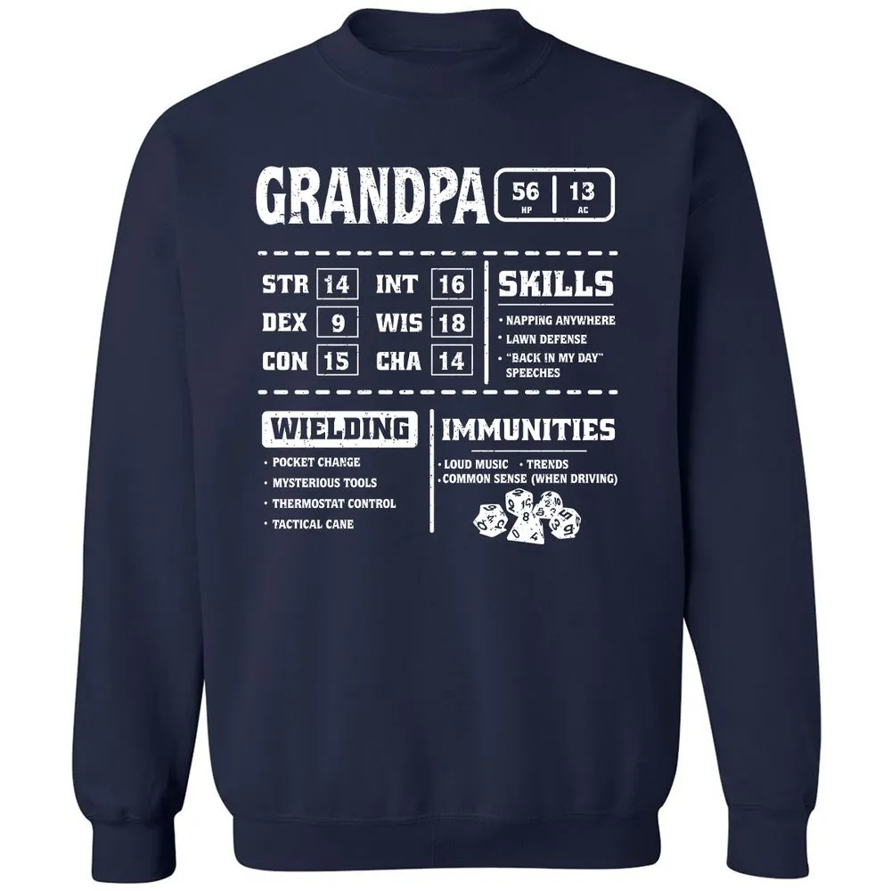 Grandpa Stats 2 Classic Unisex Sweatshirt - Navy - 2