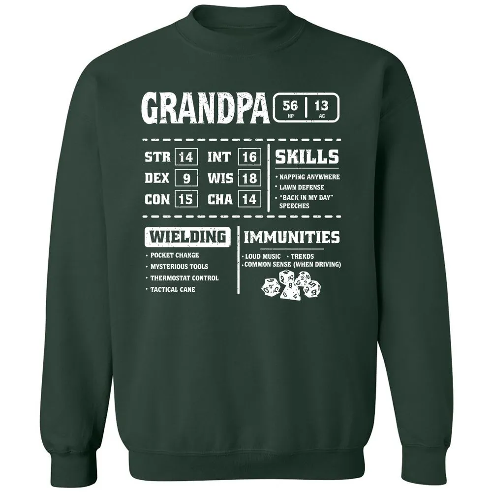 Grandpa Stats 2 Classic Unisex Sweatshirt - Forest Green - 4