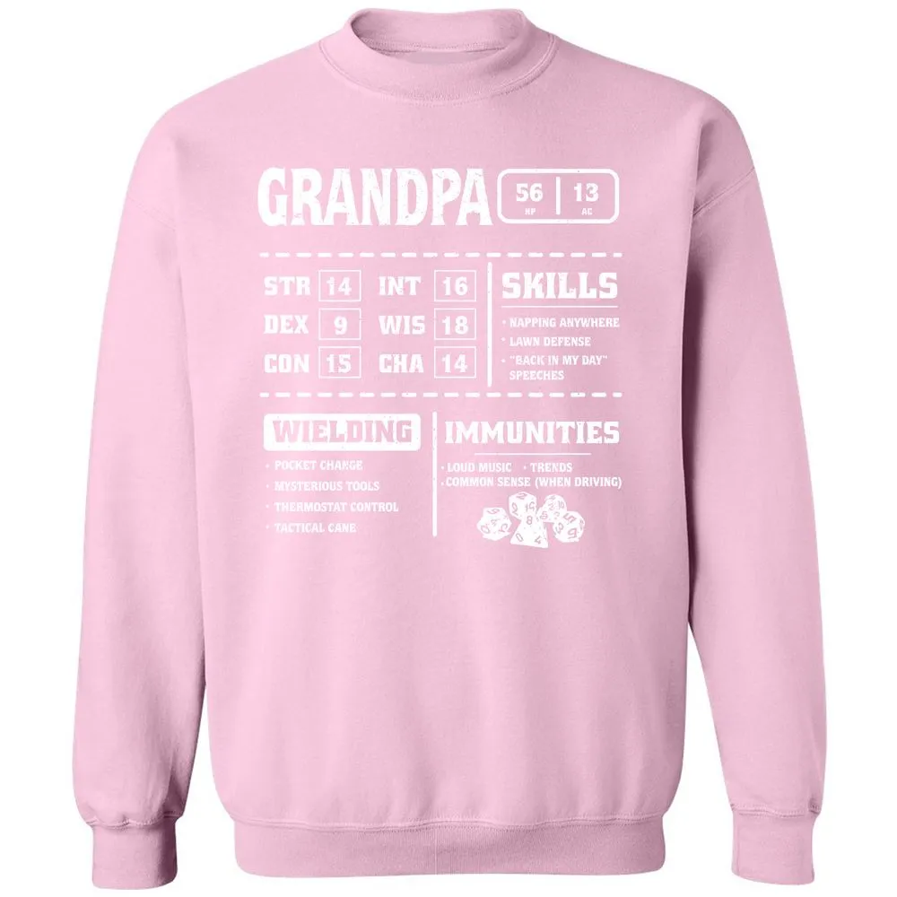 Grandpa Stats 2 Classic Unisex Sweatshirt - Light Pink - 3