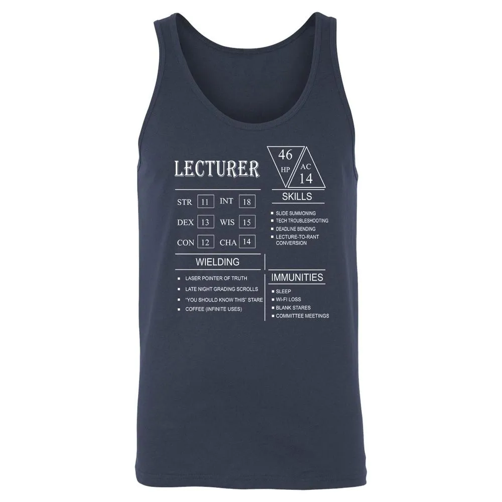 Lecturer New Unisex Jersey Tank - Navy - 2