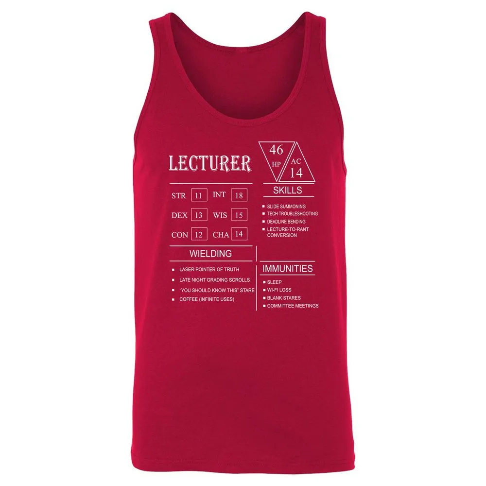 Lecturer New Unisex Jersey Tank - Red - 11