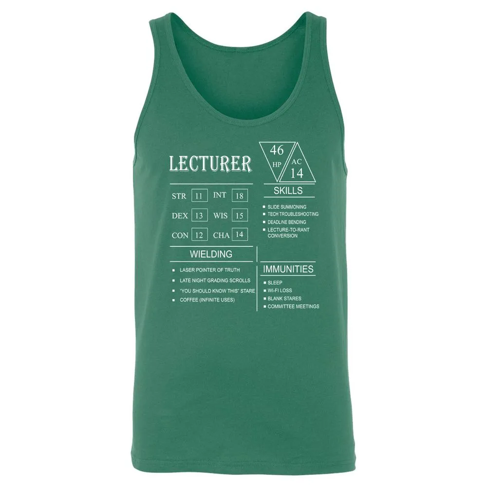 Lecturer New Unisex Jersey Tank - Kelly - 9