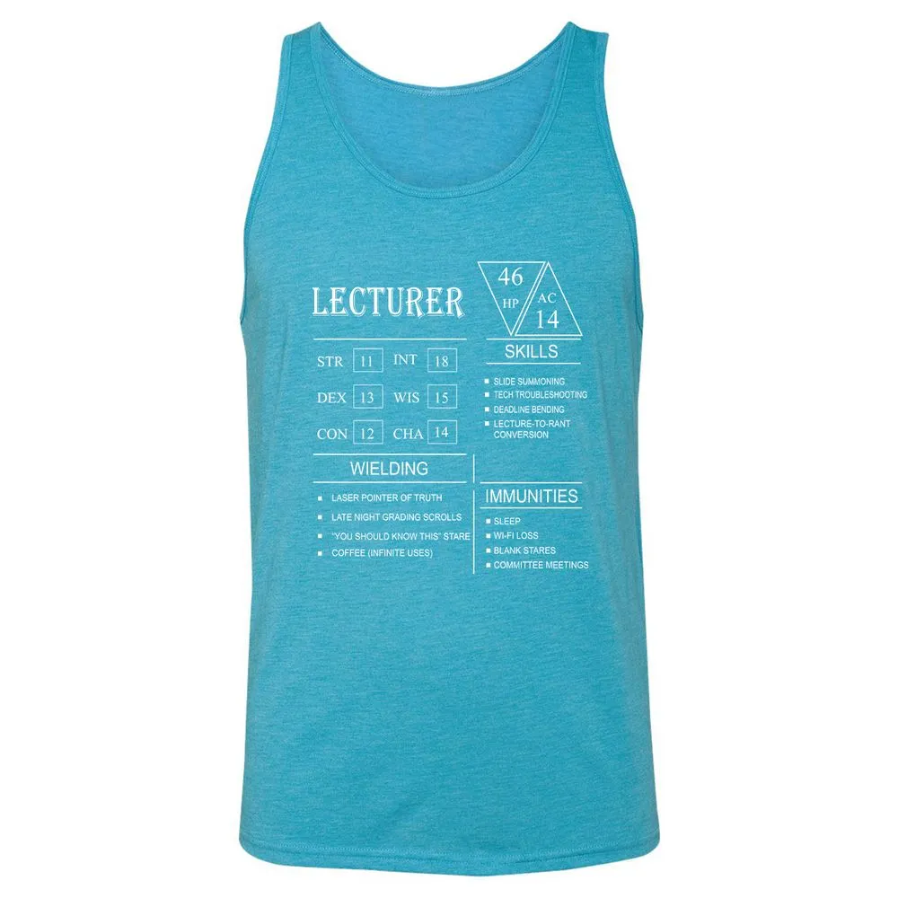 Lecturer New Unisex Jersey Tank - Aqua Triblend - 3