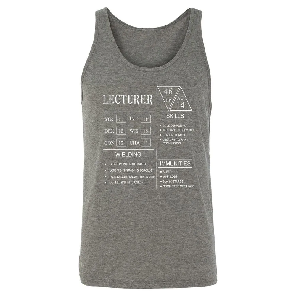Lecturer New Unisex Jersey Tank - Grey Triblend - 8