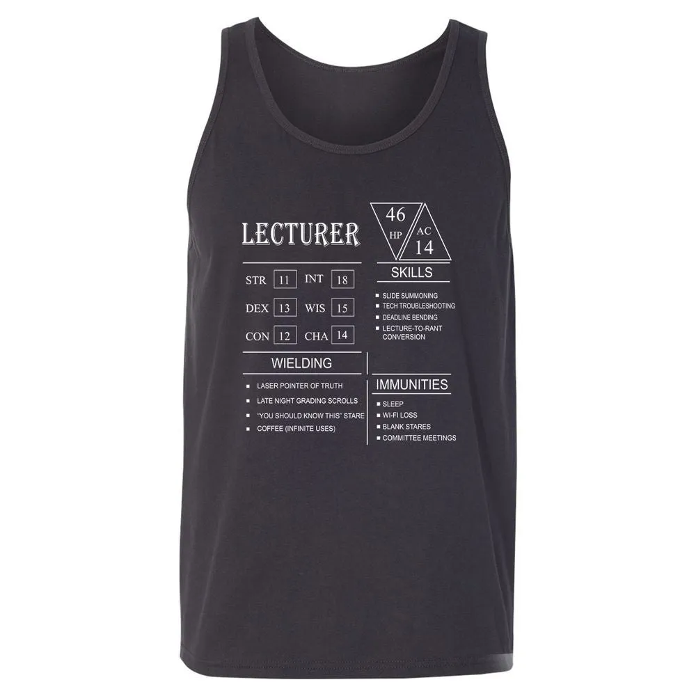Lecturer New Unisex Jersey Tank - Dark Grey - 7