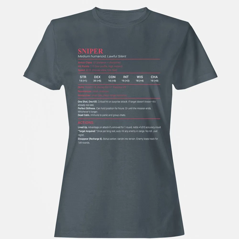 Sniper Stats Women's T-Shirt - Charcoal - 3