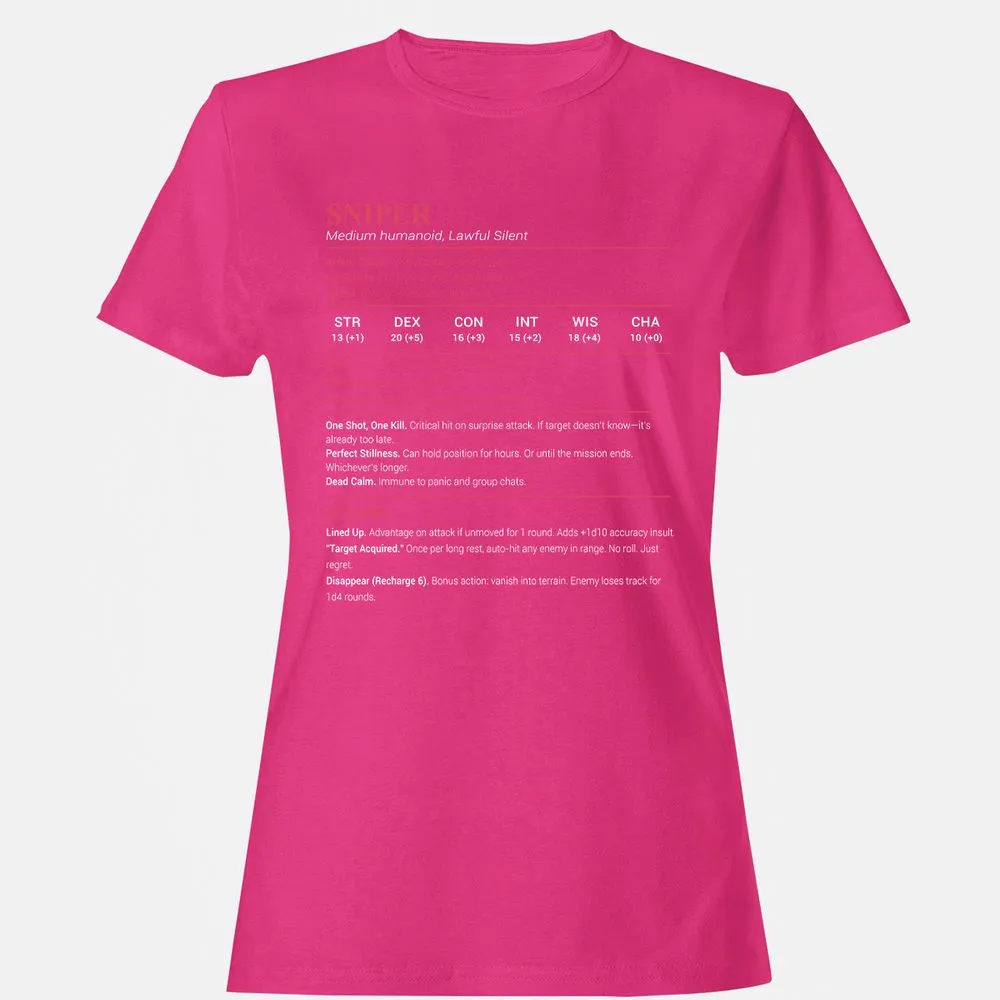 Sniper Stats Women's T-Shirt - Heliconia - 6