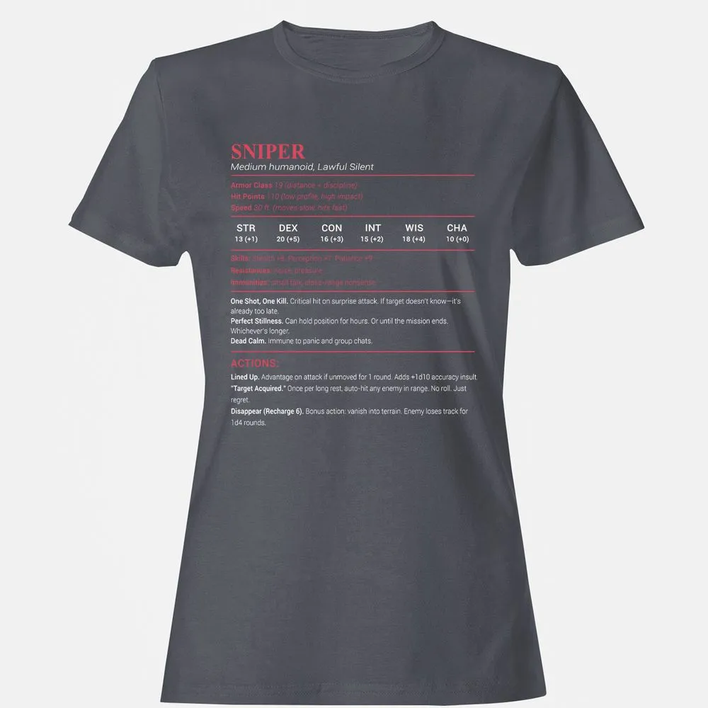 Sniper Stats Women's T-Shirt - Dark Heather - 5