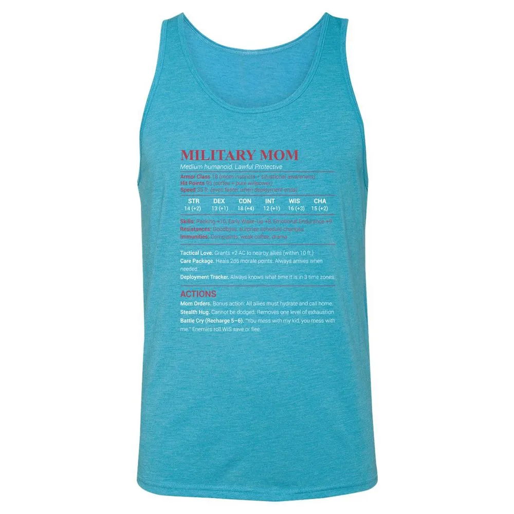 Military Mom Unisex Jersey Tank - Aqua Triblend - 3