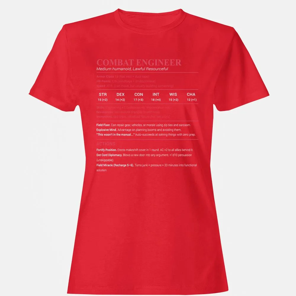 Combat Engineer Women's T-Shirt - Red - 13