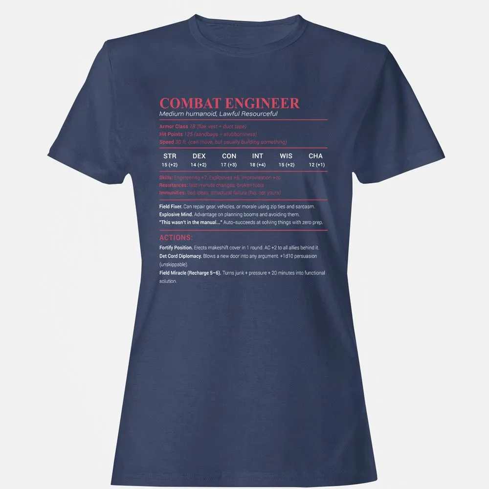 Combat Engineer Women's T-Shirt - Navy - 10