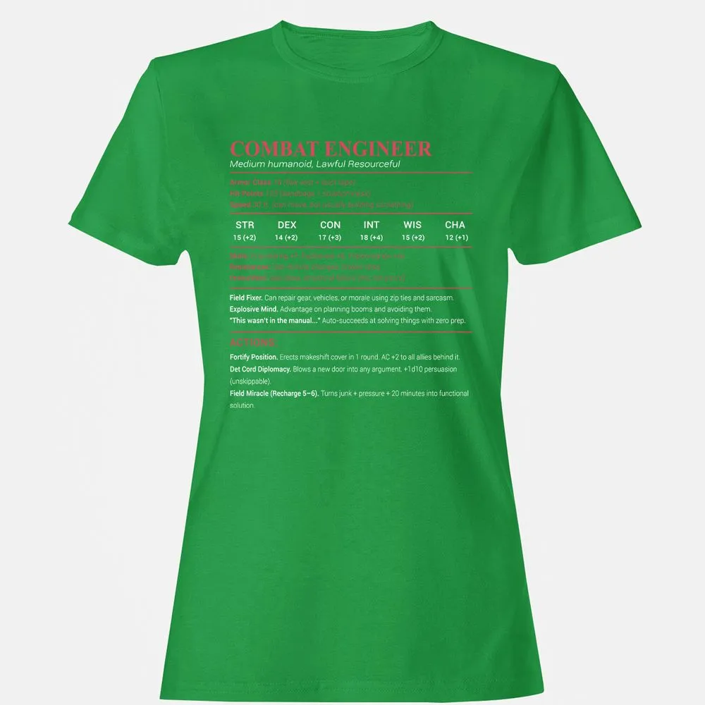 Combat Engineer Women's T-Shirt - Irish Green - 7