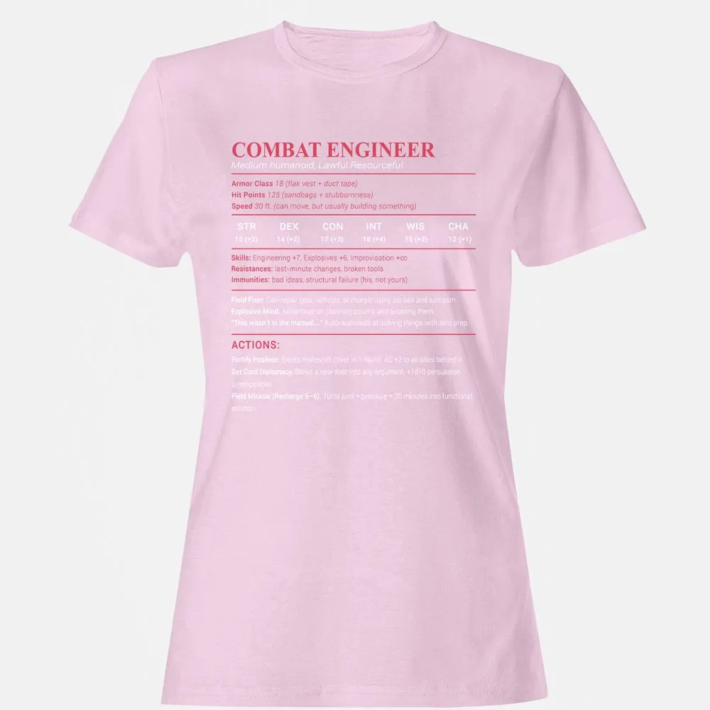 Combat Engineer Women's T-Shirt - Light Pink - 9