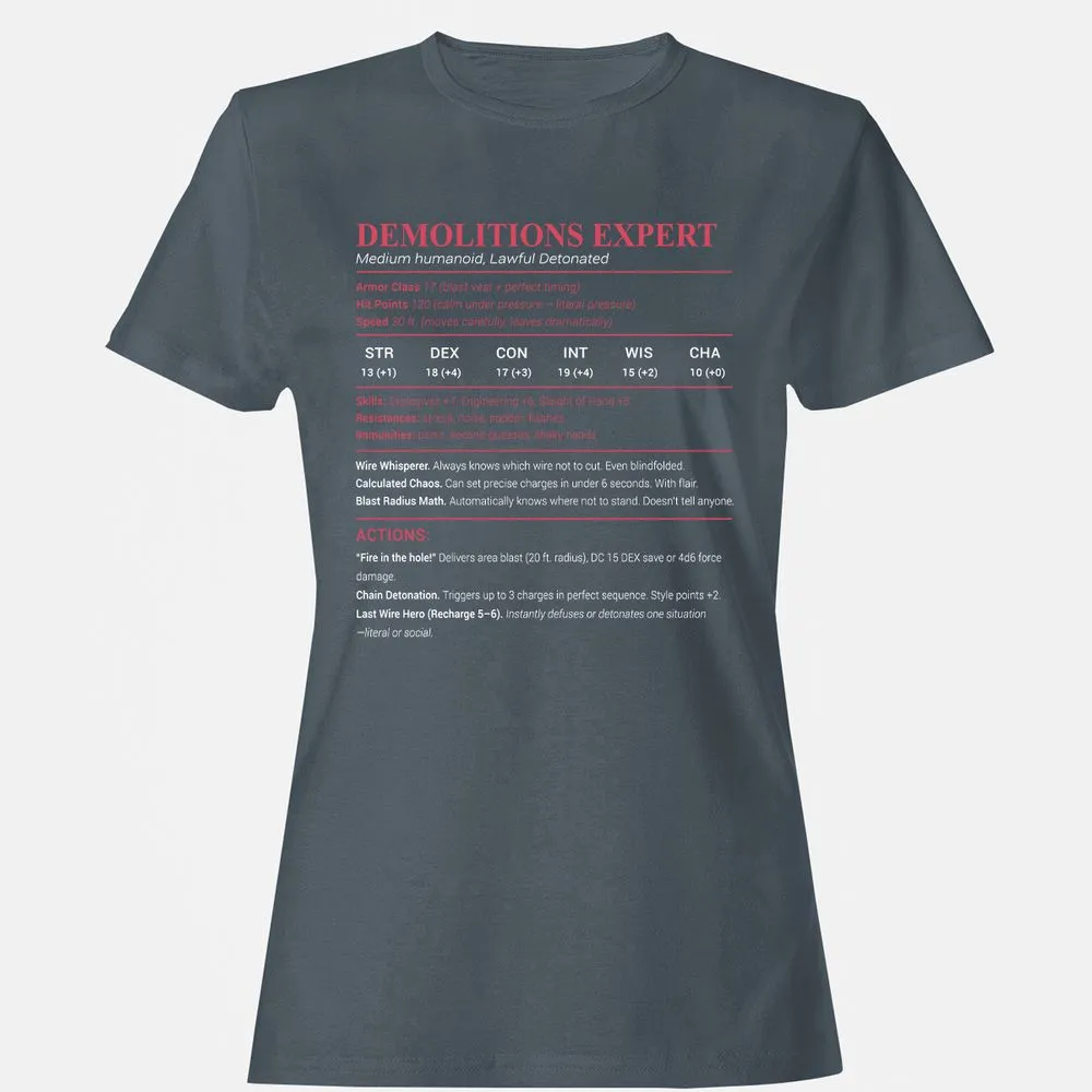 DEMOLITIONS EXPERT Women's T-Shirt - Charcoal - 3