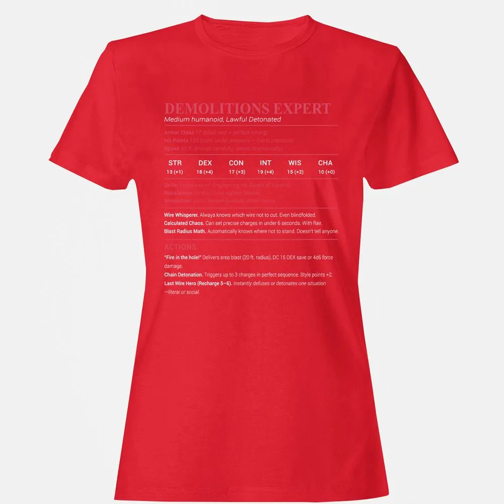 DEMOLITIONS EXPERT Women's T-Shirt - Red - 13