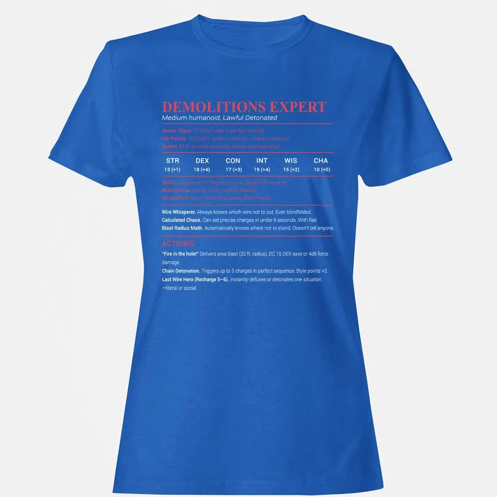 DEMOLITIONS EXPERT Women's T-Shirt - Royal - 14