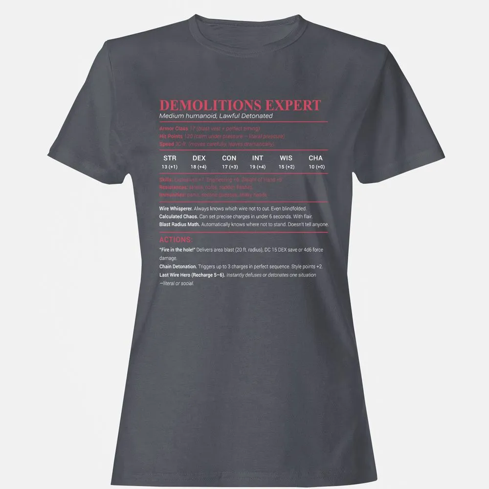 DEMOLITIONS EXPERT Women's T-Shirt - Dark Heather - 5