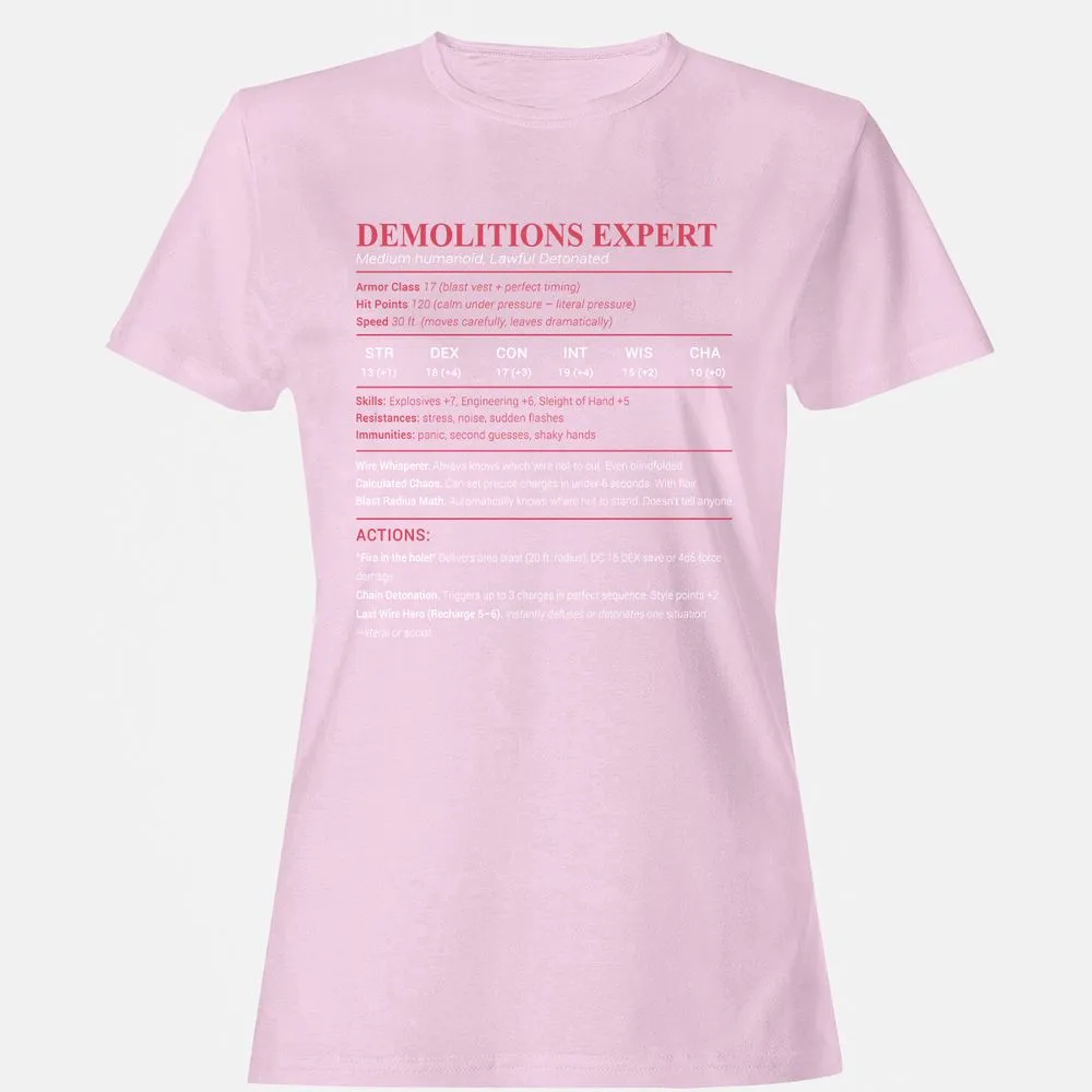 DEMOLITIONS EXPERT Women's T-Shirt - Light Pink - 9