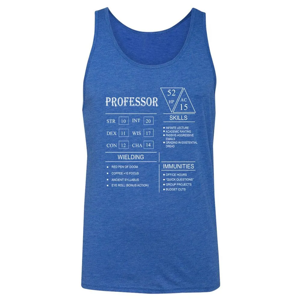 Professor New Unisex Jersey Tank - True Royal Triblend - 12