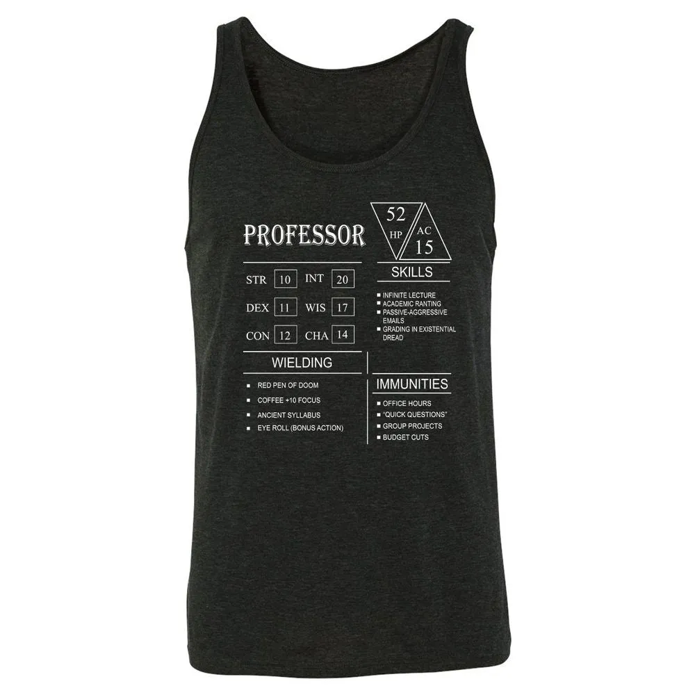 Professor New Unisex Jersey Tank - Charcoal Black Triblend - 5