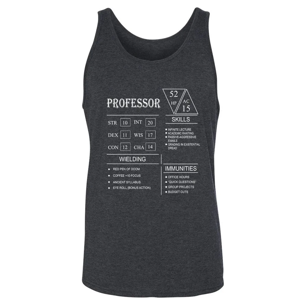 Professor New Unisex Jersey Tank - Dark Grey Heather - 6