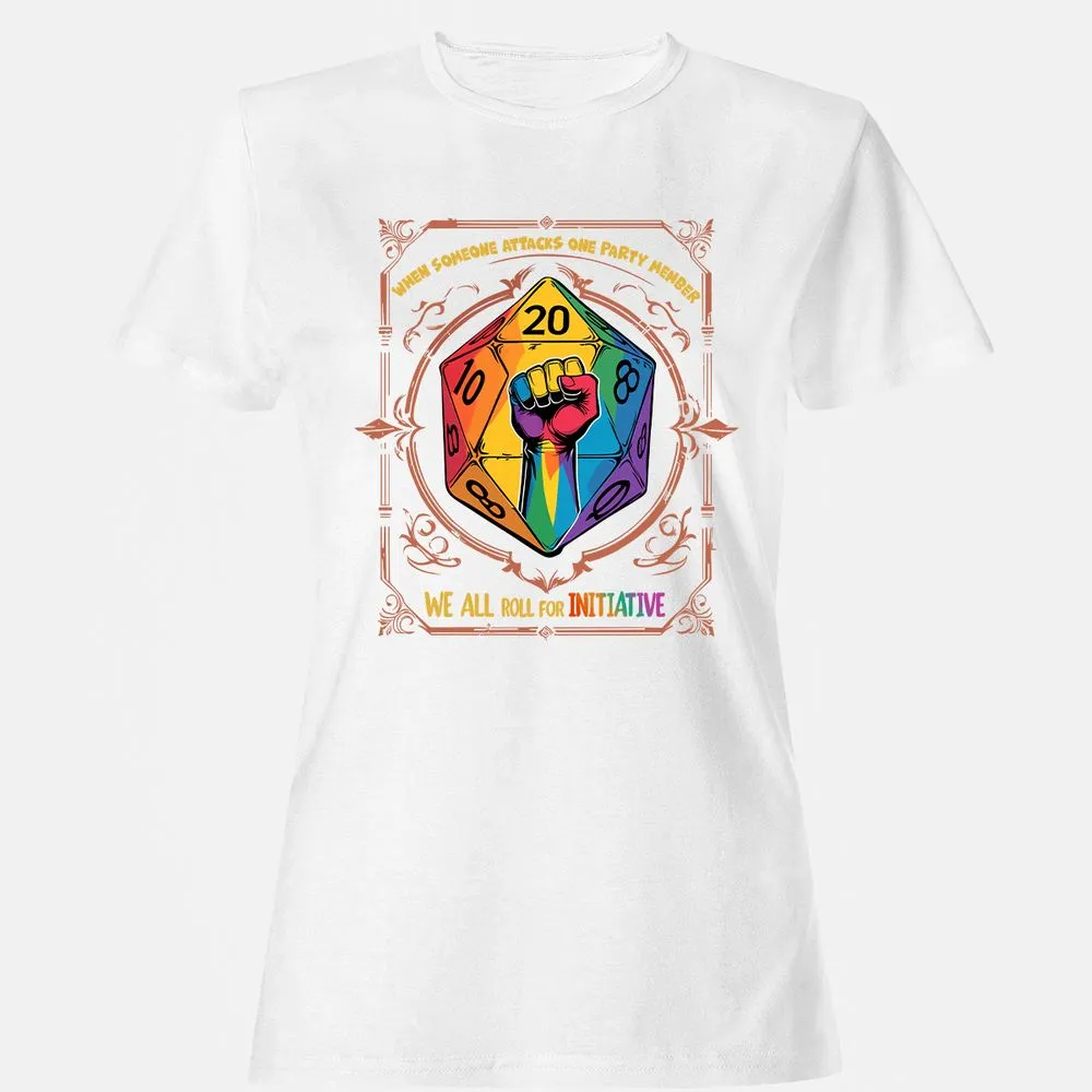 Roll For Initiative Women's T-Shirt - White - 16