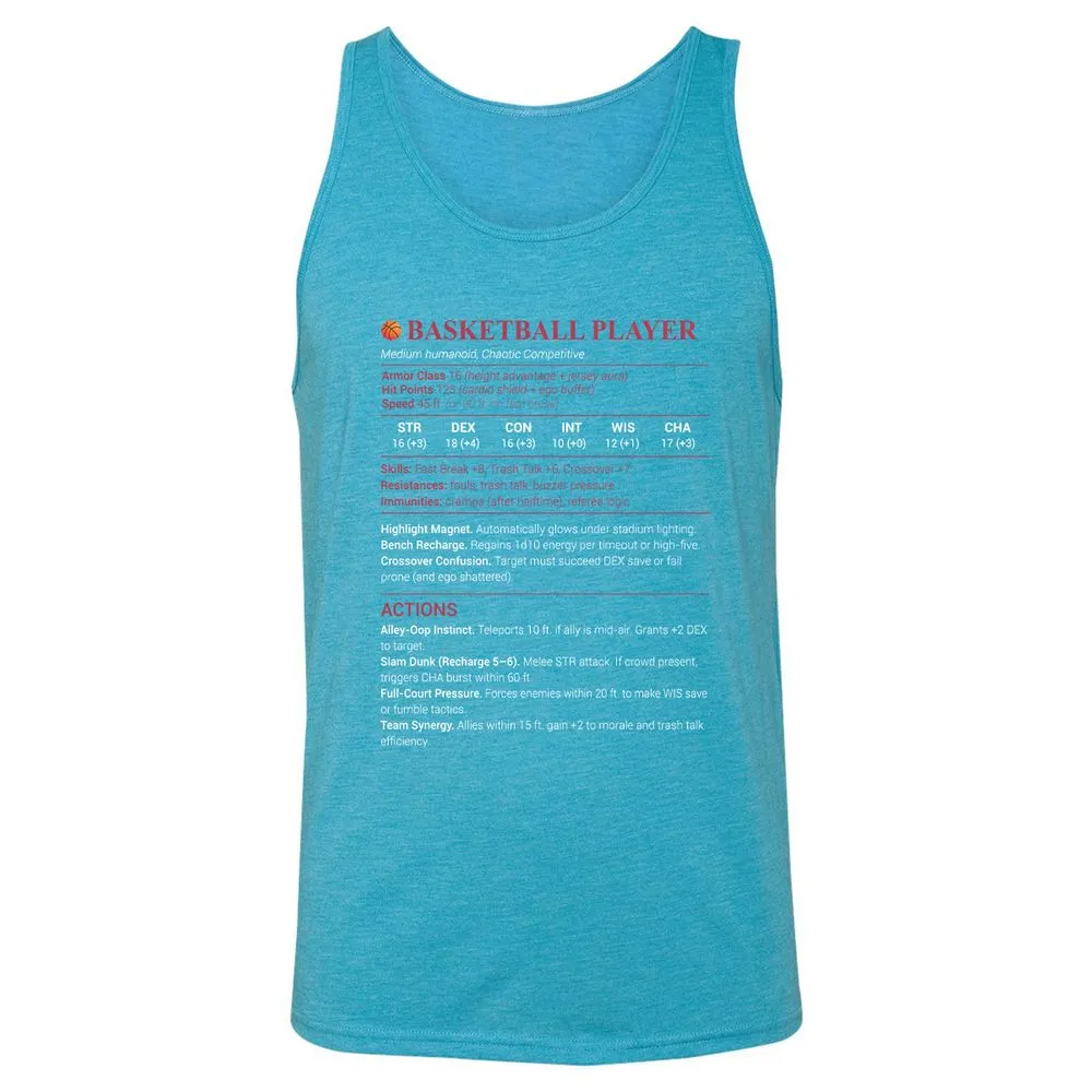 Basketball Player Unisex Jersey Tank - Aqua Triblend - 3