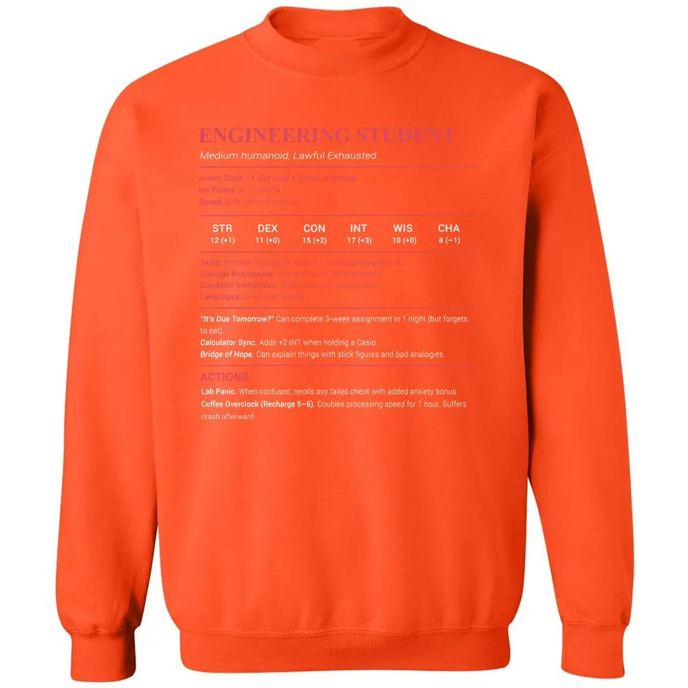 Engineering Student Classic Unisex Sweatshirt - Orange - 10