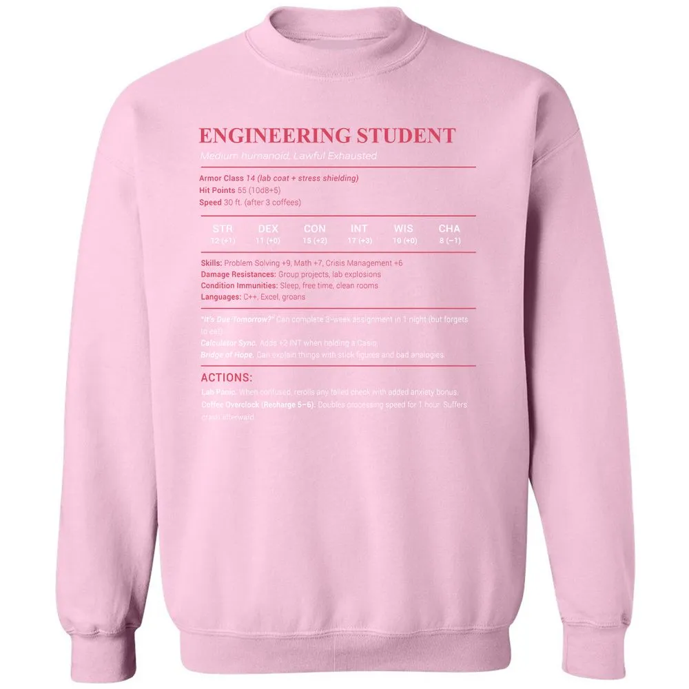 Engineering Student Classic Unisex Sweatshirt - Light Pink - 3