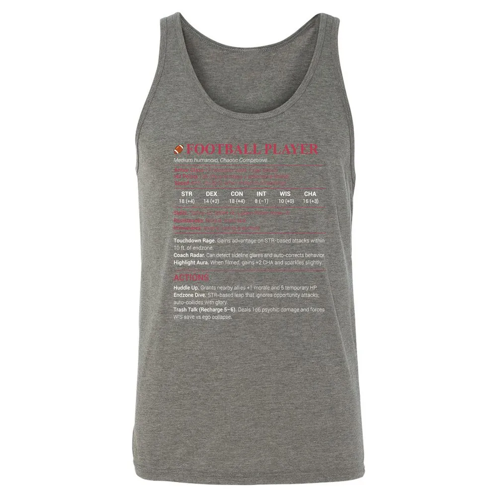 Football Player Unisex Jersey Tank - Grey Triblend - 8