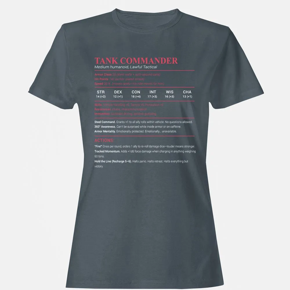 Tank Commander Women's T-Shirt - Charcoal - 3